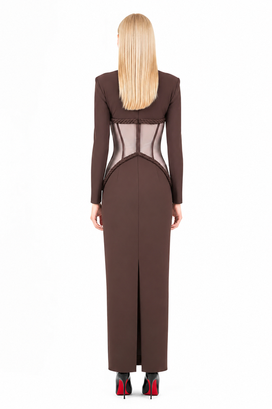 Azélia Sculpted Corset Maxi Dress