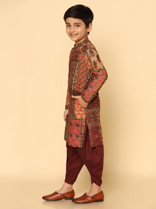 Boy's Multicolor Kurta Dhoti Set