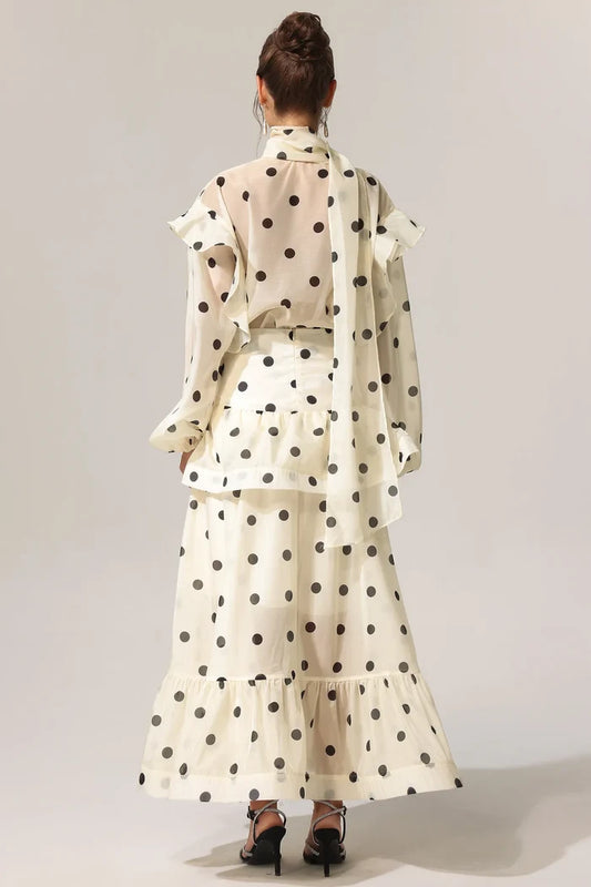 Britney Polka Dot Ruffled Maxi Set