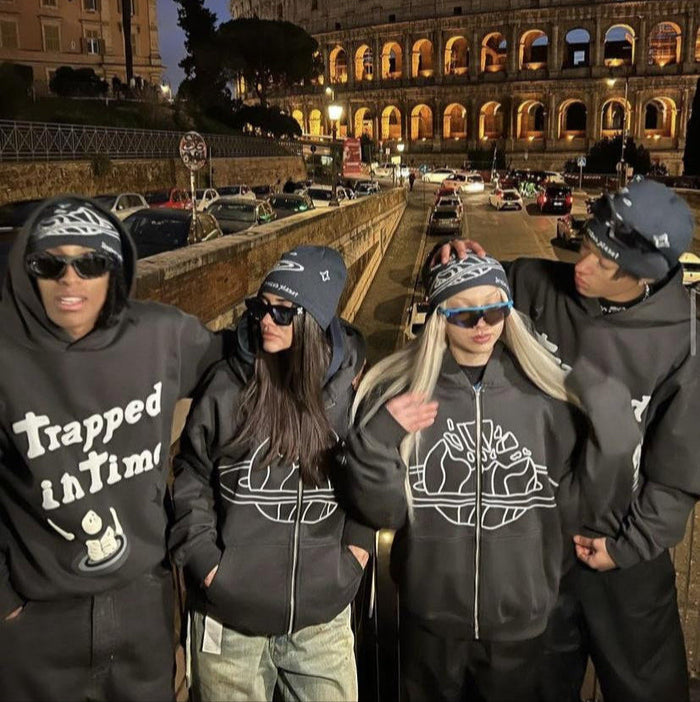 Broken Planet Going To Outer Space Zip Hoodie Black