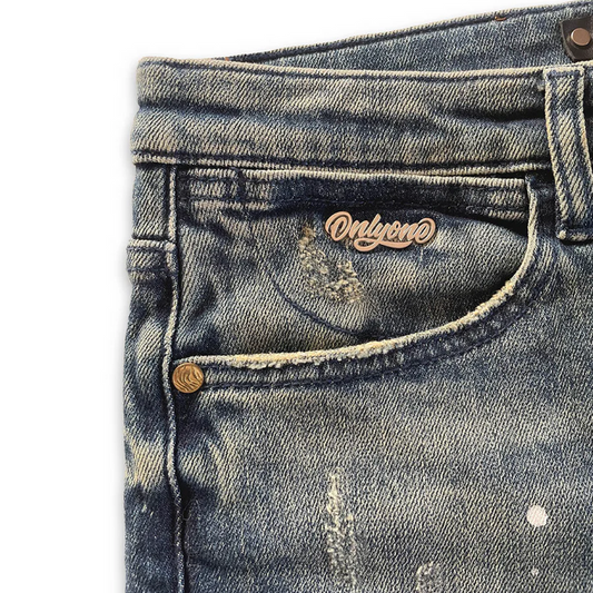 Brooklyn Distressed Splatter Jean