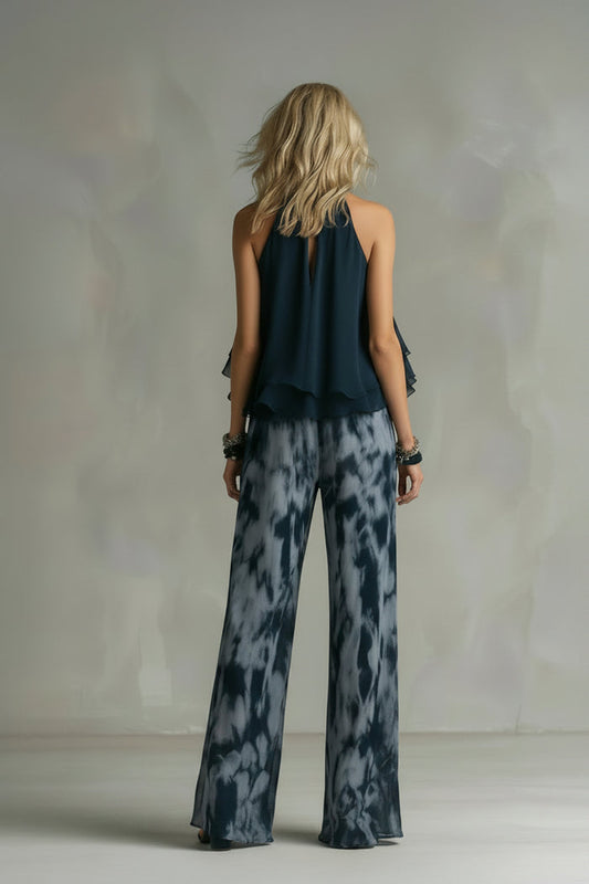 California Chiffon Halter Jumpsuit