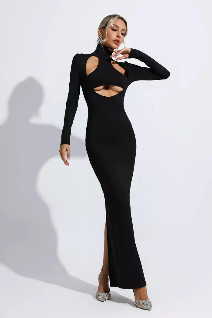 Coraline Cutout High-Neck Maxi Dress