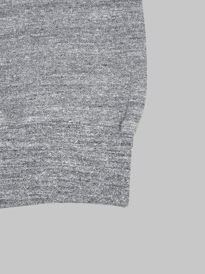 Denime By Warehouse loopwheel Needle Raglan Sweatshirt Dark Heather Grey hem