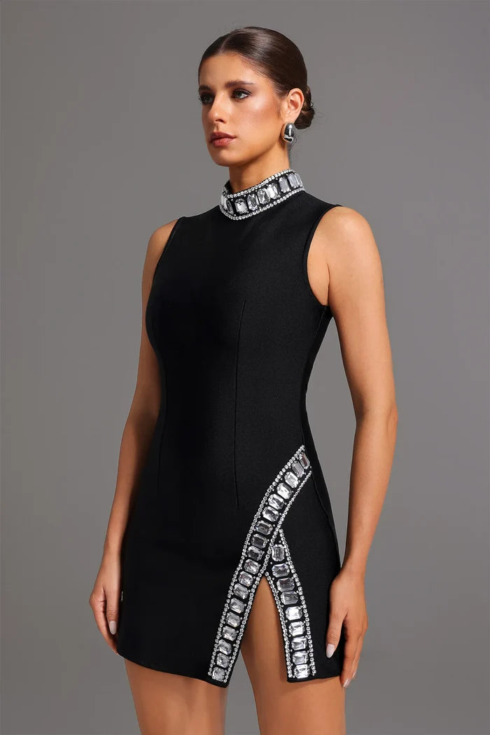 Elenaa Crystal-Trim Mini Dress