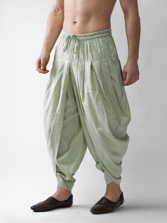 Green Solid Elasticated Dhoti
