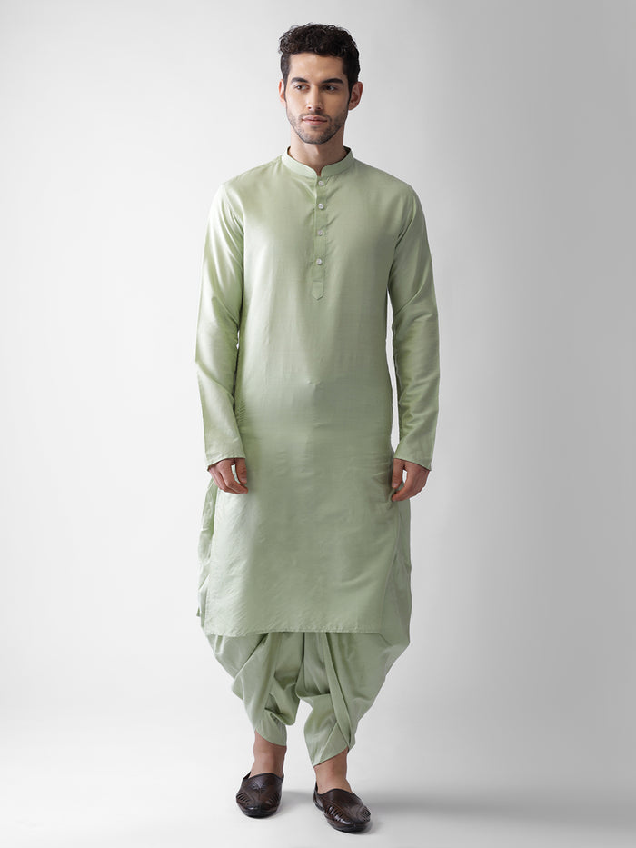 Green Solid Elasticated Dhoti