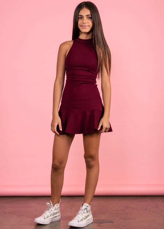 HARRIET High Neck Fit & Flare Dress