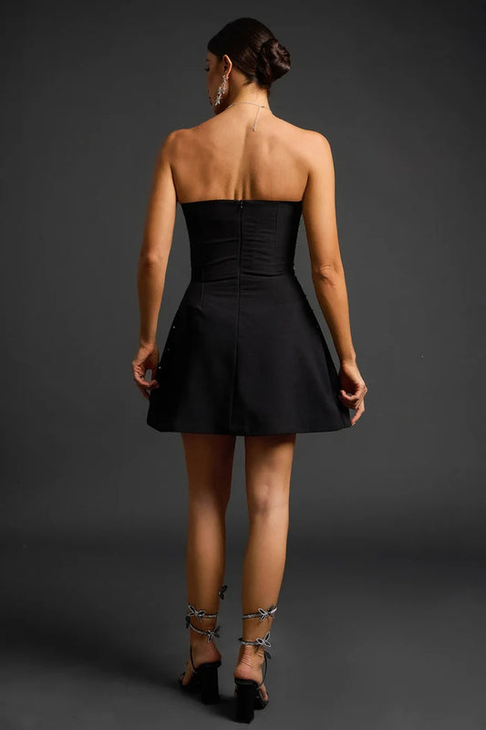 Havana Crystal Embellished Strapless Mini Dress