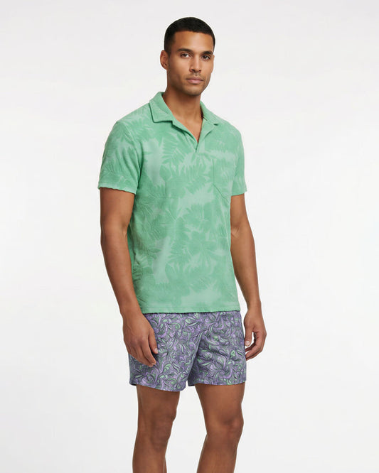 JOHNNY FARM FLORAL TOWEL POLO - CLOVER
