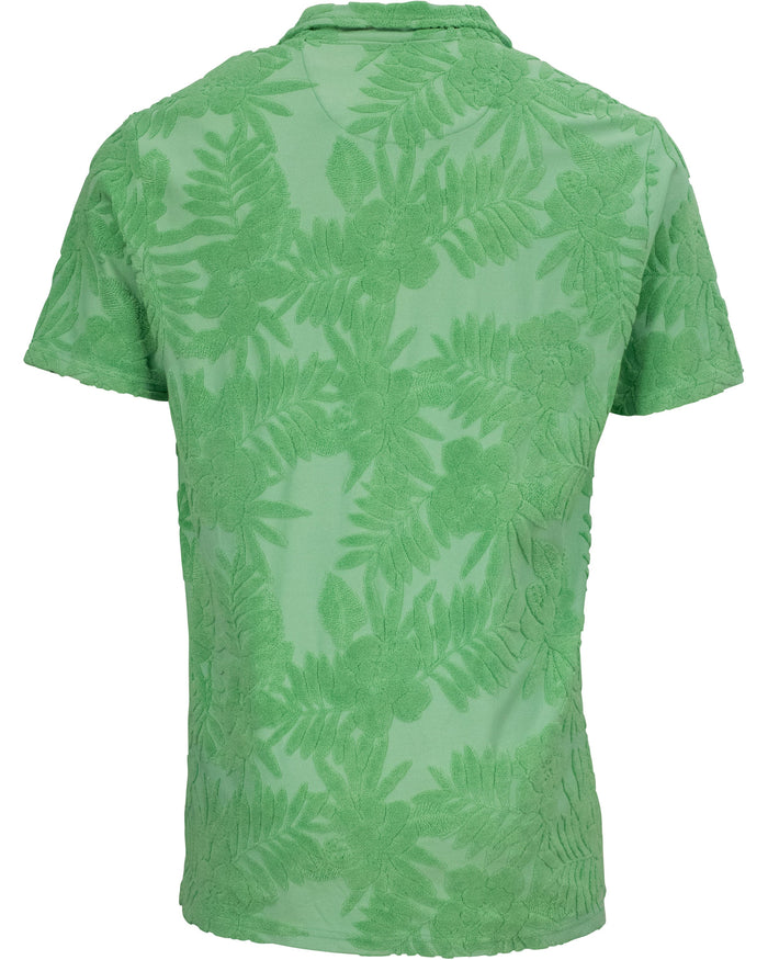 JOHNNY FARM FLORAL TOWEL POLO - CLOVER