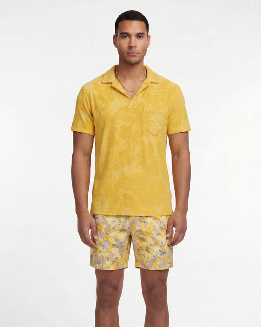 JOHNNY FARM FLORAL TOWEL POLO - SUNSHINE