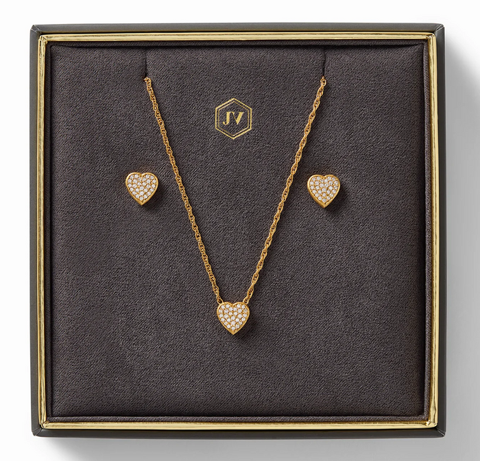 Julie Vos Heart Pave Demi Delicate Gift Set
