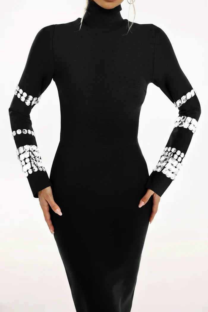 Margaux Mid-length High Neck Dress