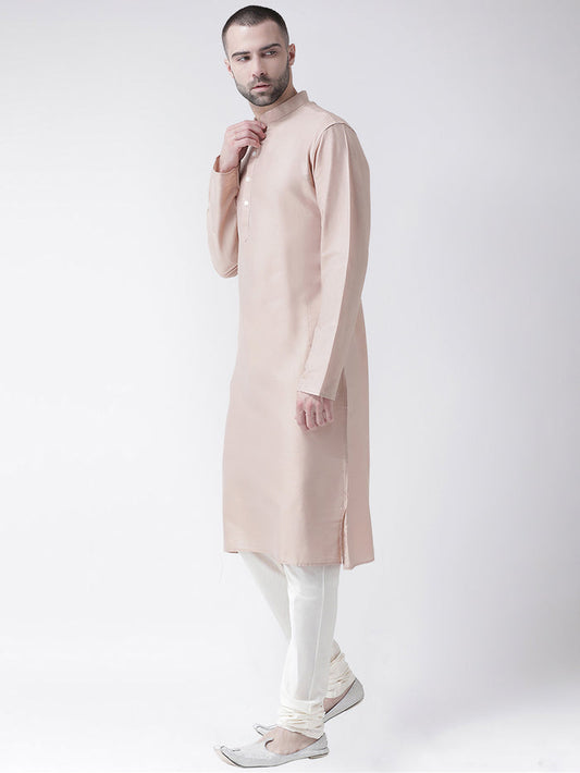 Men's Dark Cream Kurta Churidar Set