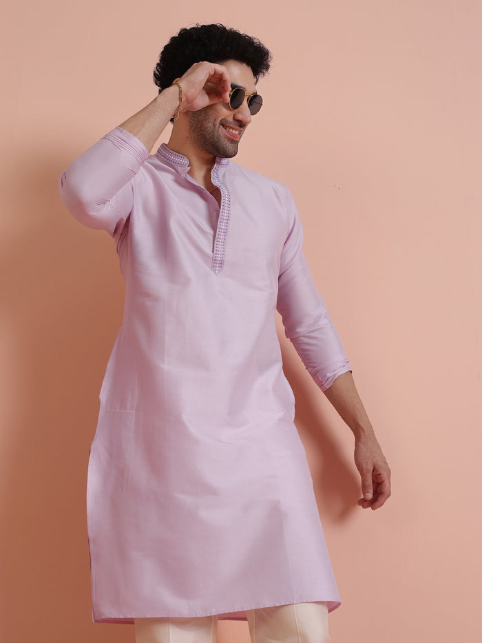 Men's Lavender Kurta Trouser Set
