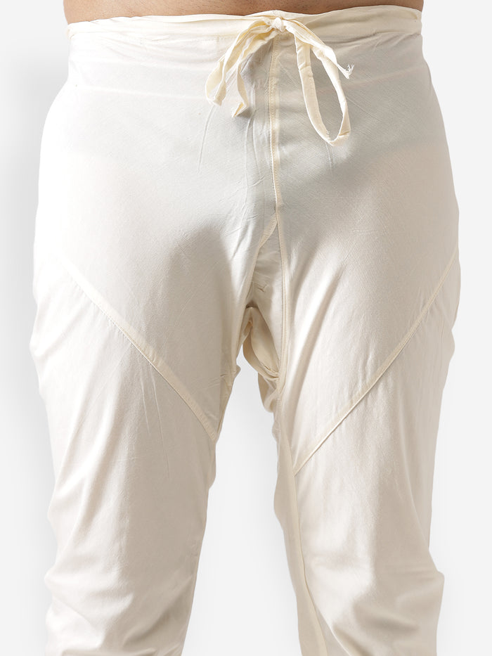 Men's Off White Kurta Churidar Set