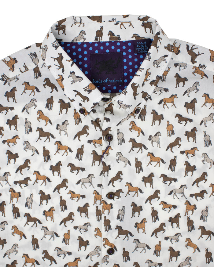 Mitchell Horses Ivory Shirt