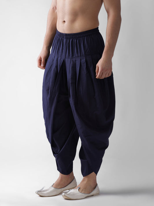 Navy Blue Solid Elasticated Dhoti