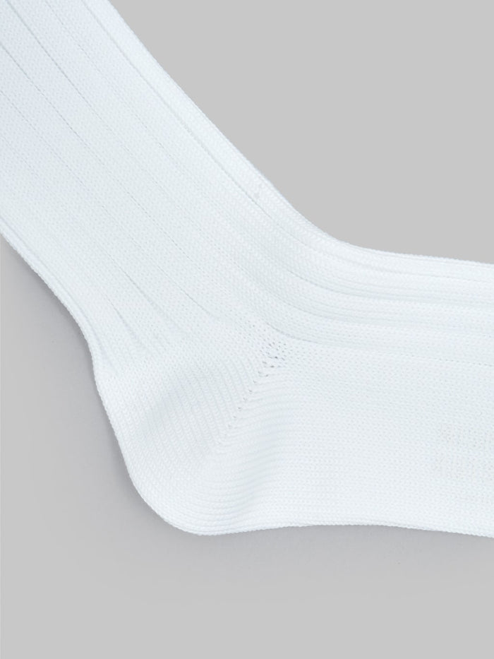 nishiguchi kutsushita egyptian cotton ribbed socks off white heel