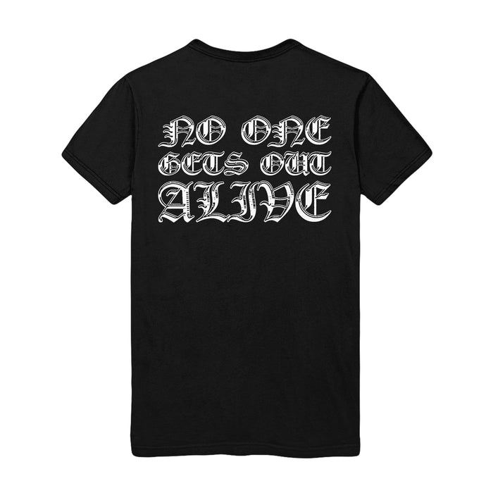 purgatory No One Gets Out Alive - Black T-Shirt back