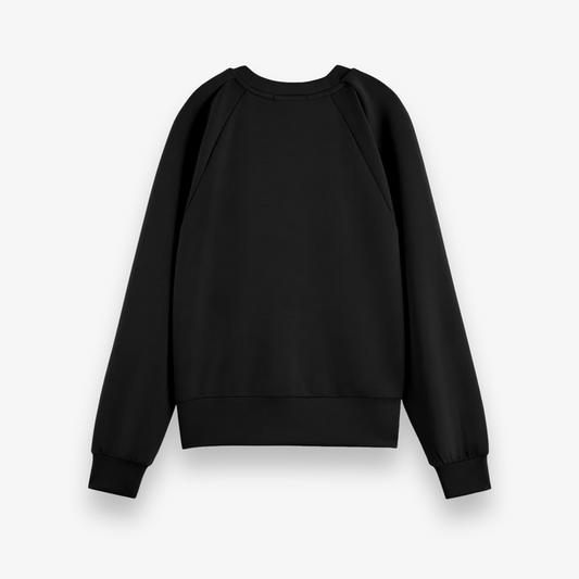 Pleated Shoulder Crewneck Sweatshirt