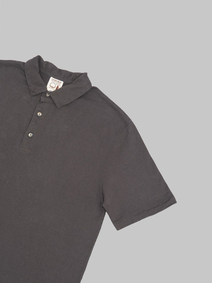 samurai jeans japanese cotton polo kuromame sleeve