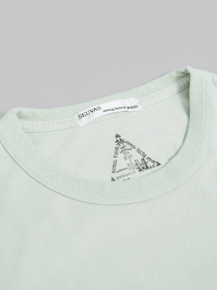 seuvas cotton crew neck tshirt matcha interior details