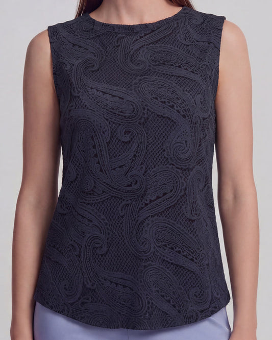 TARA CROCHET CAVIAR WOMENS MUSCLE TANK