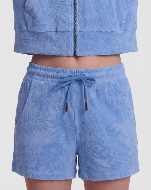 TESS BLUE WOMENS DRAWSTRING TERRY TOWELING SHORT