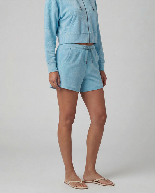TESS TEAL WOMENS DRAWSTRING TERRY TOWELING SHORT