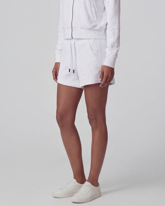 TESS WHITE WOMENS DRAWSTRING TERRY TOWELING SHORT