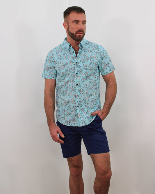 Tim Blossom Canvas Aqua