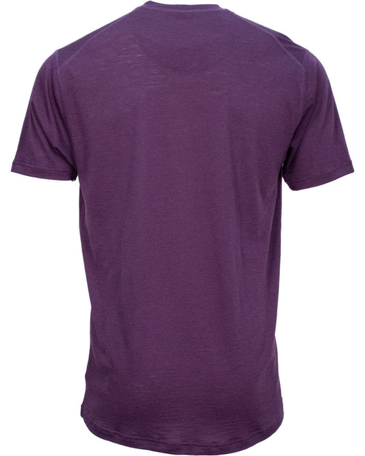 VICTOR MERINO V-NECK TEE - PLUM