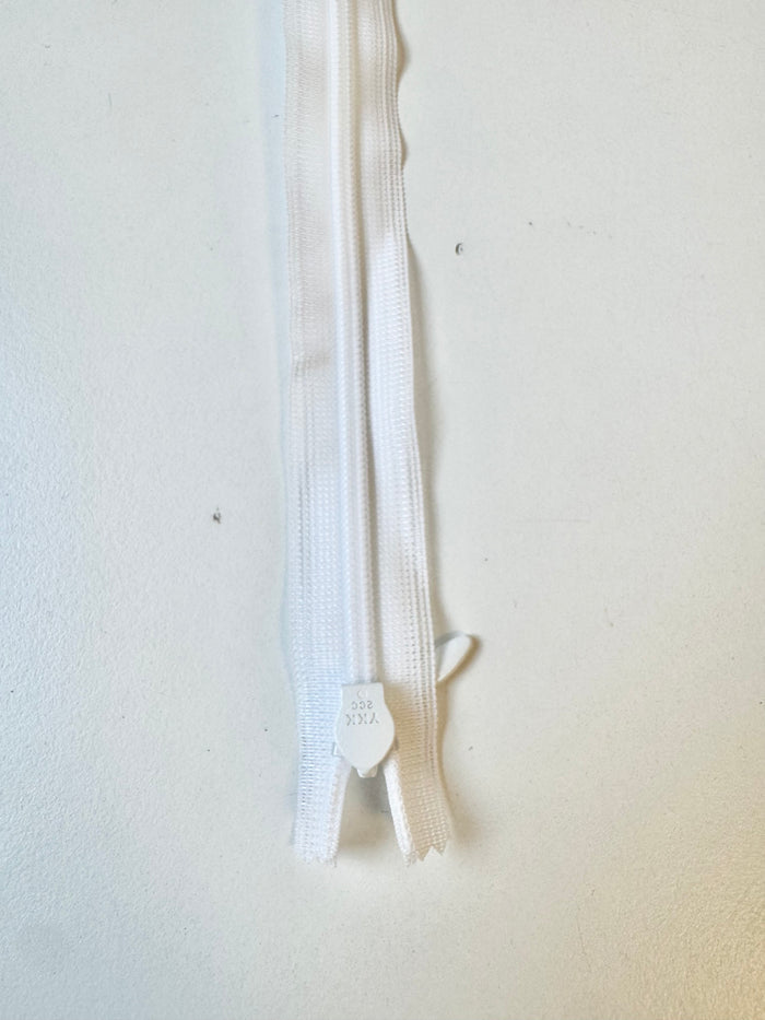 YKK 50cm/20inch White Invisible Zips