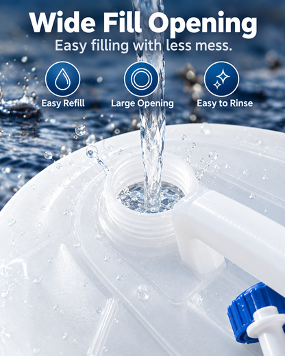 Collapsible Water Container with Built-In Spigot – Portable BPA-Free Camping Water Storage Jug, 5L/10L/15L