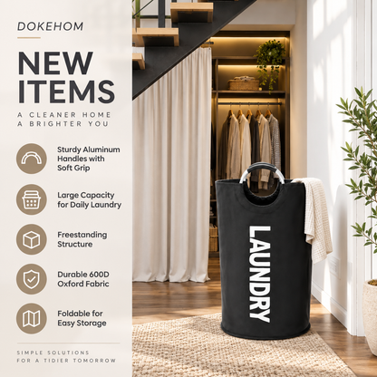 🧺 90L Extra Large Laundry Hamper – Foldable 600D Oxford Laundry Basket with Aluminum Soft-Grip Handles