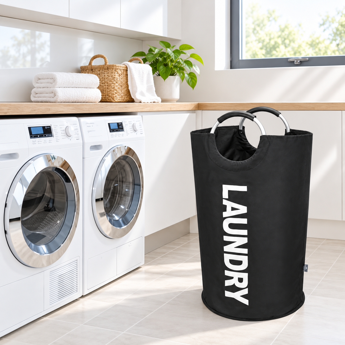 🧺 90L Extra Large Laundry Hamper – Foldable 600D Oxford Laundry Basket with Aluminum Soft-Grip Handles