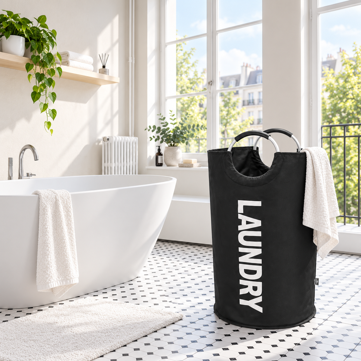 🧺 90L Extra Large Laundry Hamper – Foldable 600D Oxford Laundry Basket with Aluminum Soft-Grip Handles