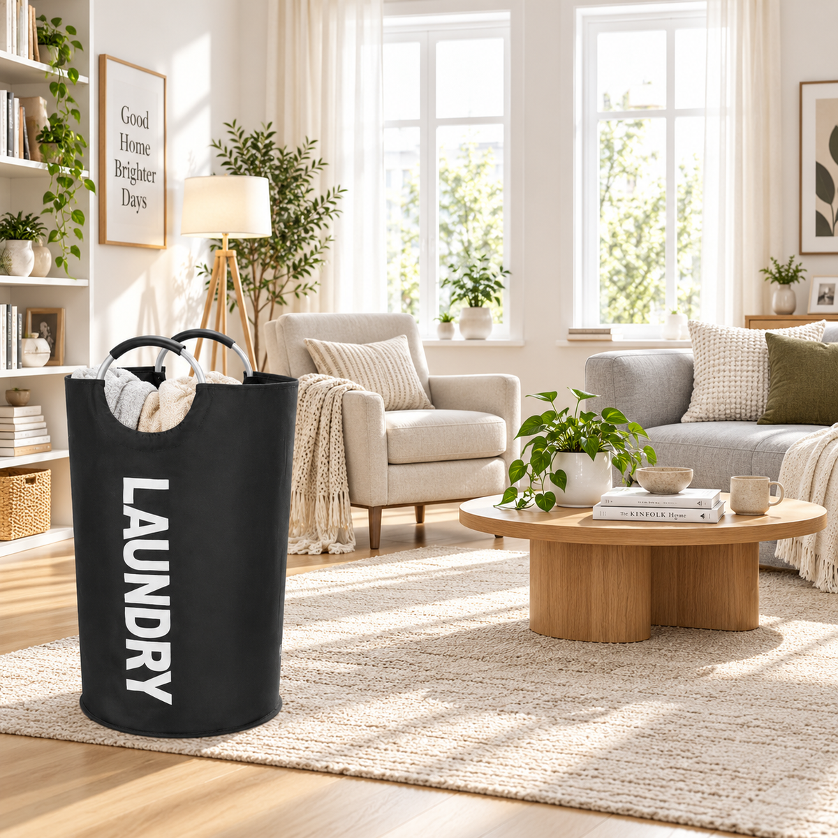 🧺 90L Extra Large Laundry Hamper – Foldable 600D Oxford Laundry Basket with Aluminum Soft-Grip Handles