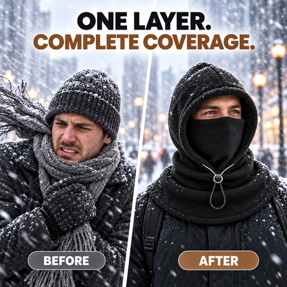 3-in-1 Winter Warm Fleece Hood – Hood, Face Cover & Neck Warmer All in One