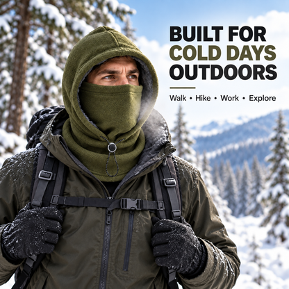 3-in-1 Winter Warm Fleece Hood – Hood, Face Cover & Neck Warmer All in One