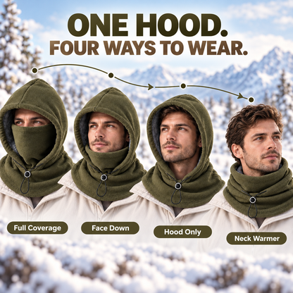 3-in-1 Winter Warm Fleece Hood – Hood, Face Cover & Neck Warmer All in One