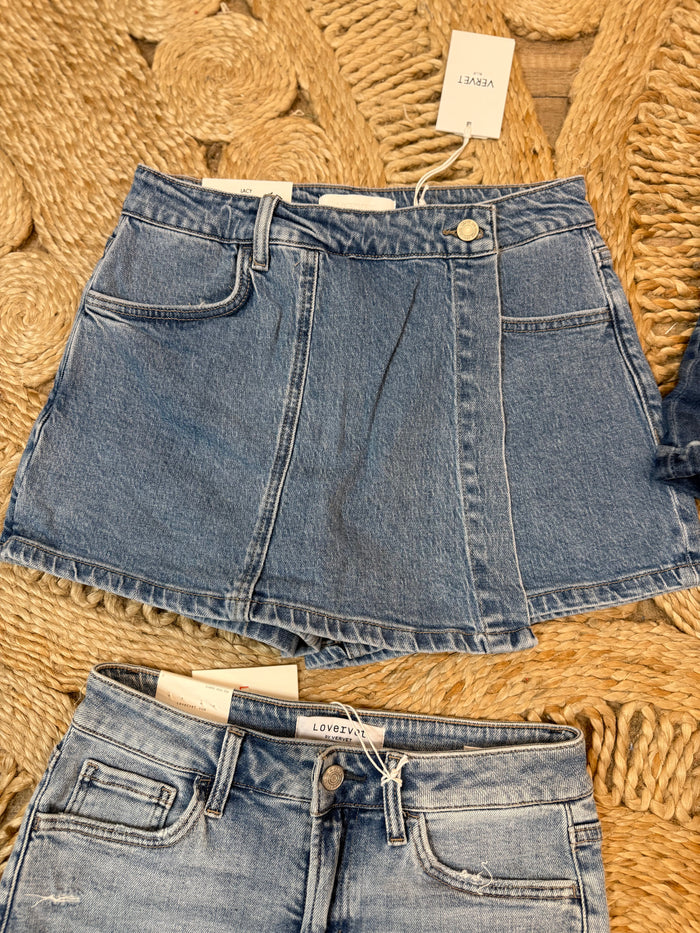 Lacy Denim Skort