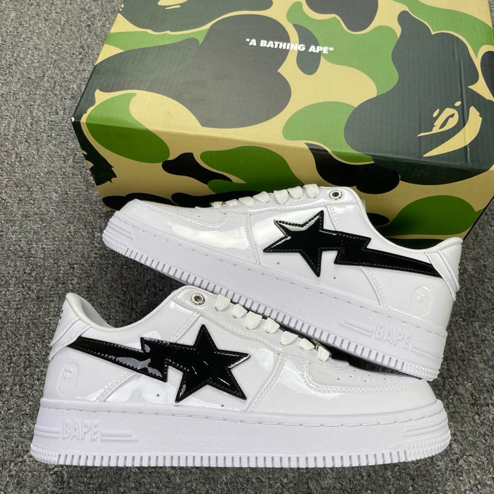 A Bathing Ape Bapesta Shiny Whitie/Shiny Black
