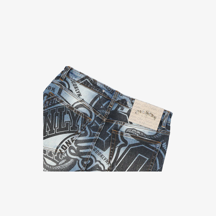 All Over Blue Print Jean