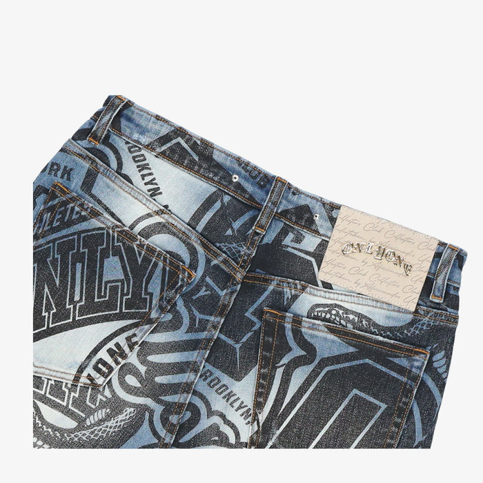 All Over Blue Print Jean