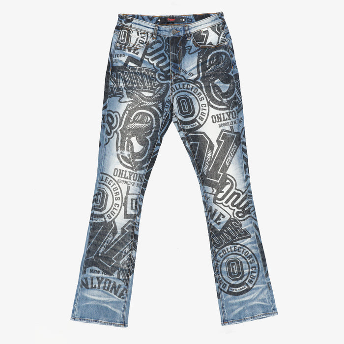 All Over Blue Print Jean
