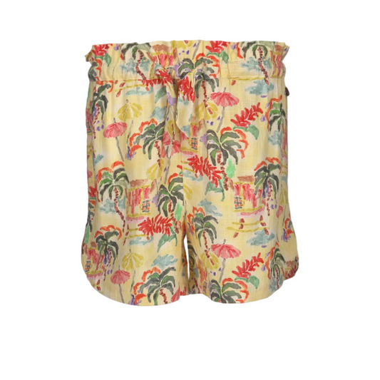 Allover Printed Linen Shorts