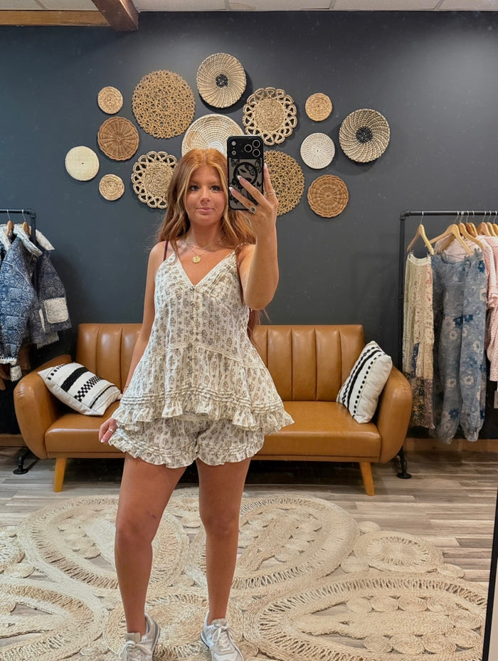 Almond Floral Top